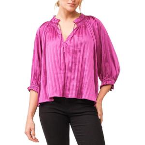 imageDEAR JOHN Anais Ruched Neck 34 Sleeve Pleated Womens TopDahila Mauve