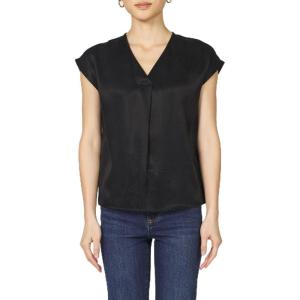 imageDEAR JOHN Kristen VNeck Top Short Sleeve Womens Blouse ShirtBlack