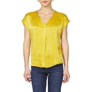 imageDEAR JOHN Kristen VNeck Top Short Sleeve Womens Blouse ShirtGold Flake