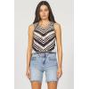 imageDEAR JOHN Madeira Novelty Womens Top  Size Large  Black Iris Stripe