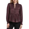 imageDEAR JOHN Jewel Womens Top Relaxed Fit VNeck Long SleeveMidnight Plum