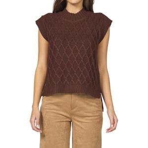 imageDEAR JOHN Briana Top Womens Sleeveless Wide Neck Relaxed Fit Lightweight Sweater Tank Versatile KnitwearCappuccino