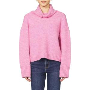 imageDEAR JOHN Evangeline Sweater Womens Cowl Neck Long Sleeve Knit Pullover TopPink Lemonade