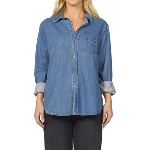 imageDEAR JOHN Galina Shirt Womens Long Sleeve ButtonUp Embroidered Blouse Relaxed Fit Versatile Layering TopOsalina