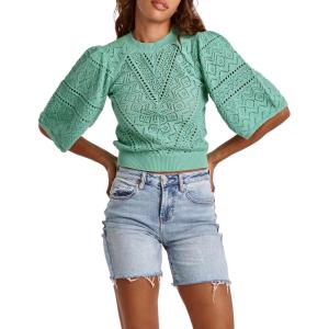 imageDEAR JOHN Womens Bailey Wing Sleeve SweaterFresh Mint