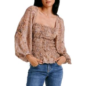 imageDEAR JOHN Womens Wendel Smocked TopSouthwest Snake