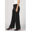 imageDEAR JOHN Audrey Wide Leg Pants Womens High Rise Full Length Corduroy Comfort Stretch Clean Hem Tailored Flattering FitBlack