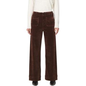imageDEAR JOHN Audrey Wide Leg Pants Womens High Rise Full Length Corduroy Comfort Stretch Clean Hem Tailored Flattering FitCappuccino