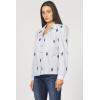imageDEAR JOHN Nasrin Shirt Womens Embroidered Long Sleeve ButtonUp Cotton Classic Fit BlouseMilky Blue