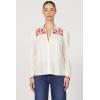 imageDEAR JOHN Nasrin Shirt Womens Embroidered Long Sleeve ButtonUp Cotton Classic Fit BlouseWhitecap Gray