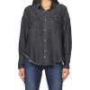 imageDEAR JOHN Adrianna Shirt Long Sleeve Oversized Button Up Polished Silhouette  Ash Tencel  Medium