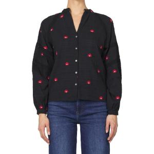 imageDEAR JOHN Milano Novelty Shirt Long Sleeve Button Up Embroidered Cotton Standard FitBlack