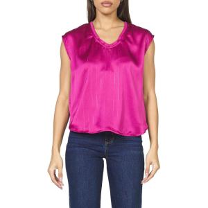 imageDEAR JOHN Yanis Womens Sleeveless VNeck Top Relaxed FitBeaujolais