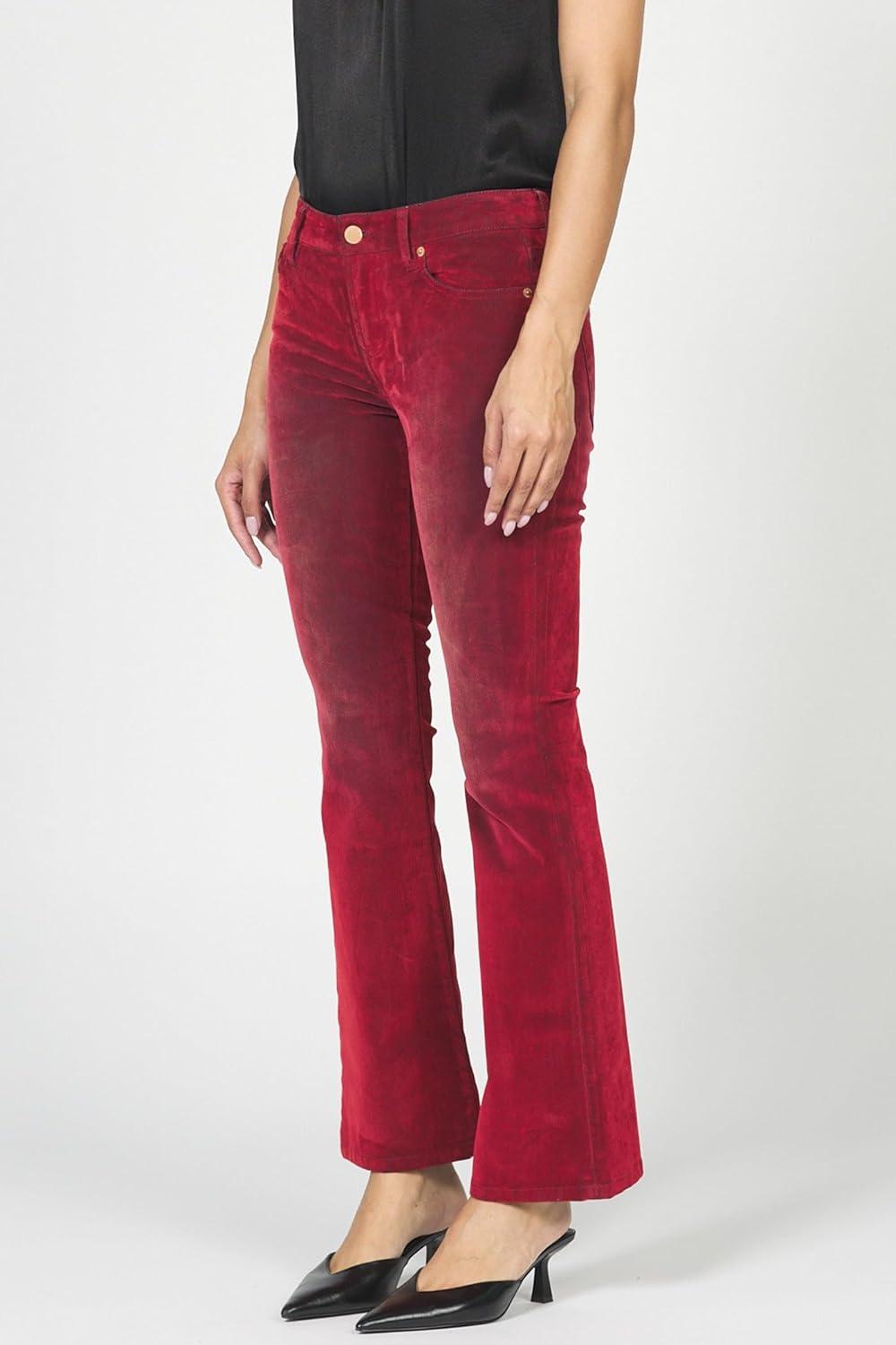 imageDEAR JOHN Jaxtyn Bootcut Jean Womens Mid Rise Denim Jeans Comfort StretchCherry Red
