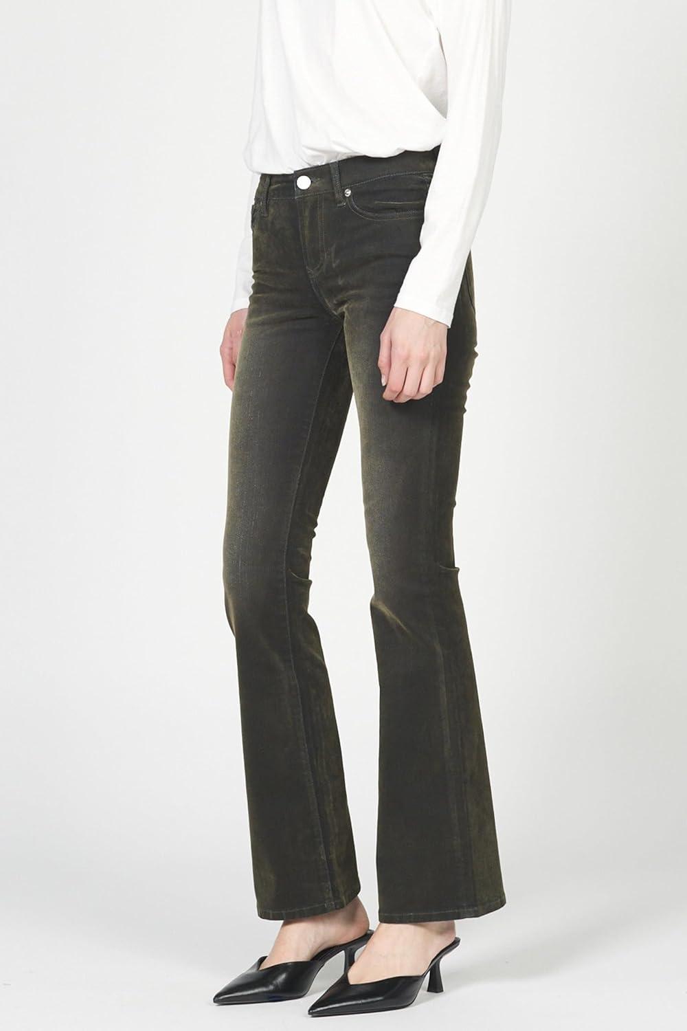 imageDEAR JOHN Jaxtyn Bootcut Jean Womens Mid Rise Denim Jeans Comfort StretchOlive