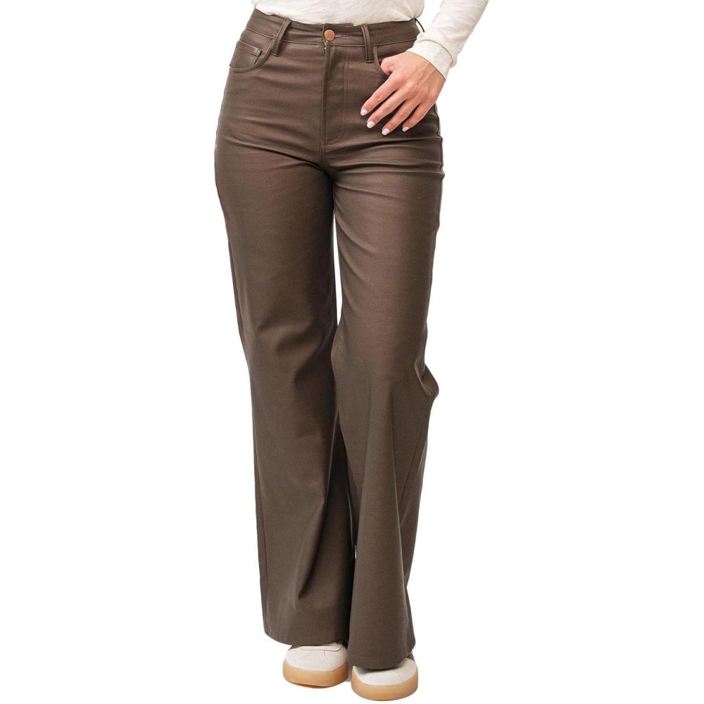 imageDEAR JOHN Fiona Womens Pants Wide Leg High RiseToasted Coconut Vegan Leather