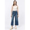 imageDEAR JOHN Audrey Wide Leg Jeans Womens High Rise Cropped Color Denim Comfort Stretch Clean Hem Utility Inspired Tailored FitMeeru