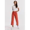 imageDEAR JOHN Audrey Wide Leg Jeans Womens High Rise Cropped Color Denim Comfort Stretch Clean Hem Utility Inspired Tailored FitRadient Red