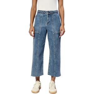 imageDEAR JOHN Audrey Wide Leg Jeans Womens High Rise Cropped Color Denim Comfort Stretch Clean Hem Utility Inspired Tailored FitMaryland