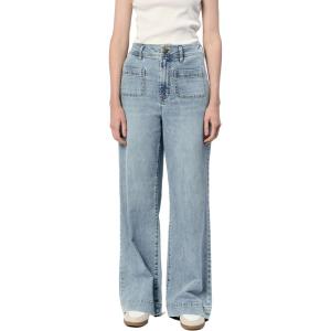 imageDEAR JOHN Audrey Wide Leg Jeans Womens High Rise Cropped Color Denim Comfort Stretch Clean Hem Utility Inspired Tailored FitZurie