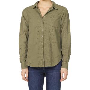 imageDEAR JOHN Lolita Novelty Shirt Long Sleeve Embroidered Cotton Relaxed Fit  Vetiver  Small