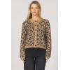 imageDEAR JOHN Amina Cardigan Sweater Long Sleeve Jacquard Button Front Classic Fit  Leopard  XLarge
