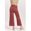 imageDEAR JOHN Audrey Wide Leg Jeans Womens High Rise Cropped Color Denim Comfort Stretch Clean Hem Utility Inspired Tailored FitIntense Rust
