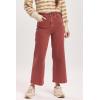 imageDEAR JOHN Audrey Wide Leg Jeans Womens High Rise Cropped Color Denim Comfort Stretch Clean Hem Utility Inspired Tailored FitIntense Rust