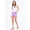 imageDEAR JOHN Hampton Casual Shorts Womens Low Rise Cuffed Hem Stretch Twill Shorts Tailored Trouser FitDigital Lavender