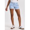 imageDEAR JOHN Hampton Casual Shorts Womens Low Rise Cuffed Hem Stretch Twill Shorts Tailored Trouser FitGlacial Blue