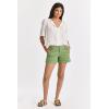 imageDEAR JOHN Hampton Casual Shorts Womens Low Rise Cuffed Hem Stretch Twill Shorts Tailored Trouser FitNephrite
