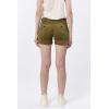 imageDEAR JOHN Hampton Casual Shorts Womens Low Rise Cuffed Hem Stretch Twill Shorts Tailored Trouser FitOlive Branch
