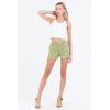 imageDEAR JOHN Hampton Casual Shorts Womens Low Rise Cuffed Hem Stretch Twill Shorts Tailored Trouser FitPesto