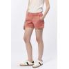 imageDEAR JOHN Hampton Casual Shorts Womens Low Rise Cuffed Hem Stretch Twill Shorts Tailored Trouser FitTerracotta