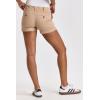 imageDEAR JOHN Hampton Casual Shorts Womens Low Rise Cuffed Hem Stretch Twill Shorts Tailored Trouser FitTimeless Taupe