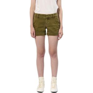 imageDEAR JOHN Hampton Casual Shorts Womens Low Rise Cuffed Hem Stretch Twill Shorts Tailored Trouser FitOlive Branch