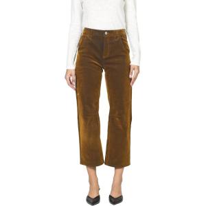 imageDEAR JOHN Lasso Barrel Fit Jeans Womens High Rise Cropped Baggy Comfort Stretch Clean Hem Cargo Pocket DenimBrown