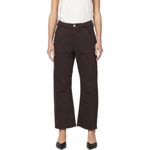 imageDEAR JOHN Lasso Barrel Fit Jeans Womens High Rise Cropped Baggy Comfort Stretch Clean Hem Cargo Pocket DenimDark Oak