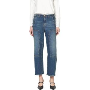 imageDEAR JOHN Lasso Barrel Fit Jeans Womens High Rise Cropped Baggy Comfort Stretch Clean Hem Cargo Pocket DenimLucent