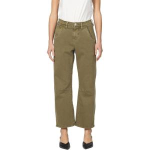 imageDEAR JOHN Lasso Barrel Fit Jeans Womens High Rise Cropped Baggy Comfort Stretch Clean Hem Cargo Pocket DenimOlive Branch