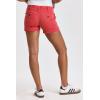 imageDEAR JOHN Hampton Casual Shorts Womens Low Rise Cuffed Hem Stretch Twill Shorts Tailored Trouser FitViva Magenta