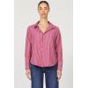imageDEAR JOHN Adrianna Satin Stripe Shirt Womens Oversized Button Down Long Sleeve Relaxed Fit BlouseLilas Stripe