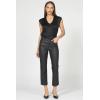 imageDEAR JOHN Anika Straight Leg Jean Mid High Rise Clean Hem Cropped Inseam Stretch DenimBlack
