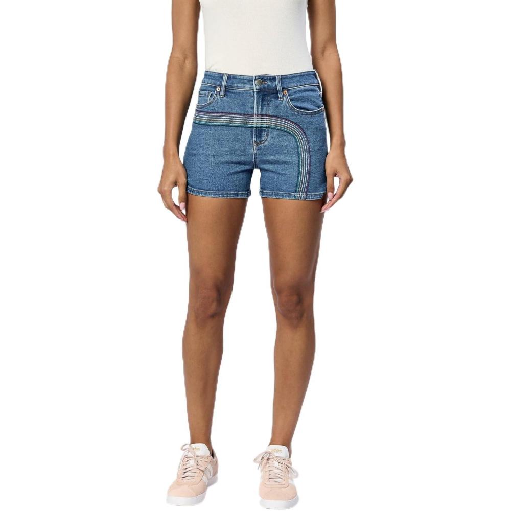 imageDEAR JOHN Gigi Womens Casual Shorts MidRise Summer Classic Comfort Fit Dressy Classy Lounge Wear ShortRainbow Row