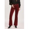 imageDEAR JOHN Rosa Flare Pants Womens Mid Rise Full Length Classic Fit Stretch Tailored Trouser  Burgundy Velveteen  29