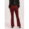 imageDEAR JOHN Rosa Flare Pants Womens Mid Rise Full Length Classic Fit Stretch Tailored Trouser  Burgundy Velveteen  29