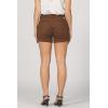imageDEAR JOHN Hampton Shorts Womens Low Rise Trouser Leg Cuffed Hem Stretch Twill ShortBrownie