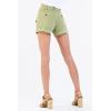 imageDEAR JOHN Hampton Shorts Womens Low Rise Trouser Leg Cuffed Hem Stretch Twill ShortPesto