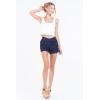 imageDEAR JOHN Hampton Shorts Womens Low Rise Trouser Leg Cuffed Hem Stretch Twill ShortZodiac