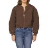 imageDEAR JOHN Felicia Bomber Jacket Long Sleeve Zip Front Relaxed FitToasted Walnut